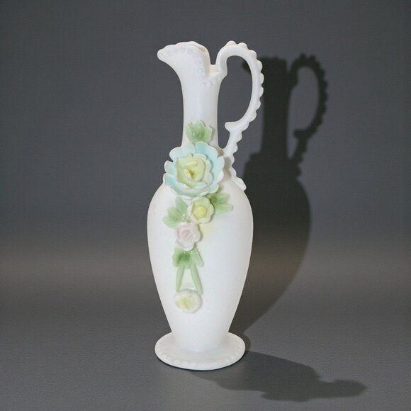 Ardalt Other - Ardalt Verithin Japan Porcelain Miniature Vase With Handle & Floral Embellishmen